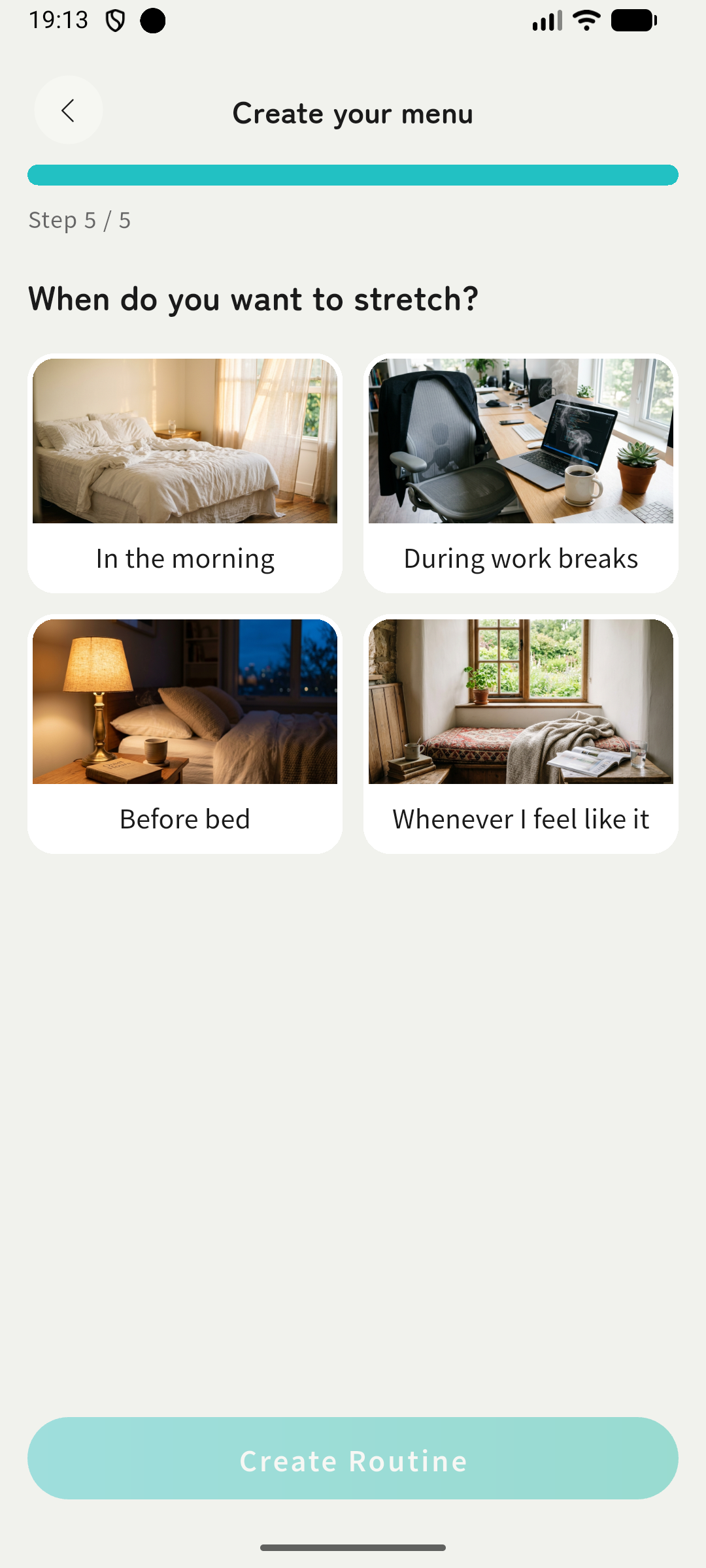 Onboarding (five quick questions)