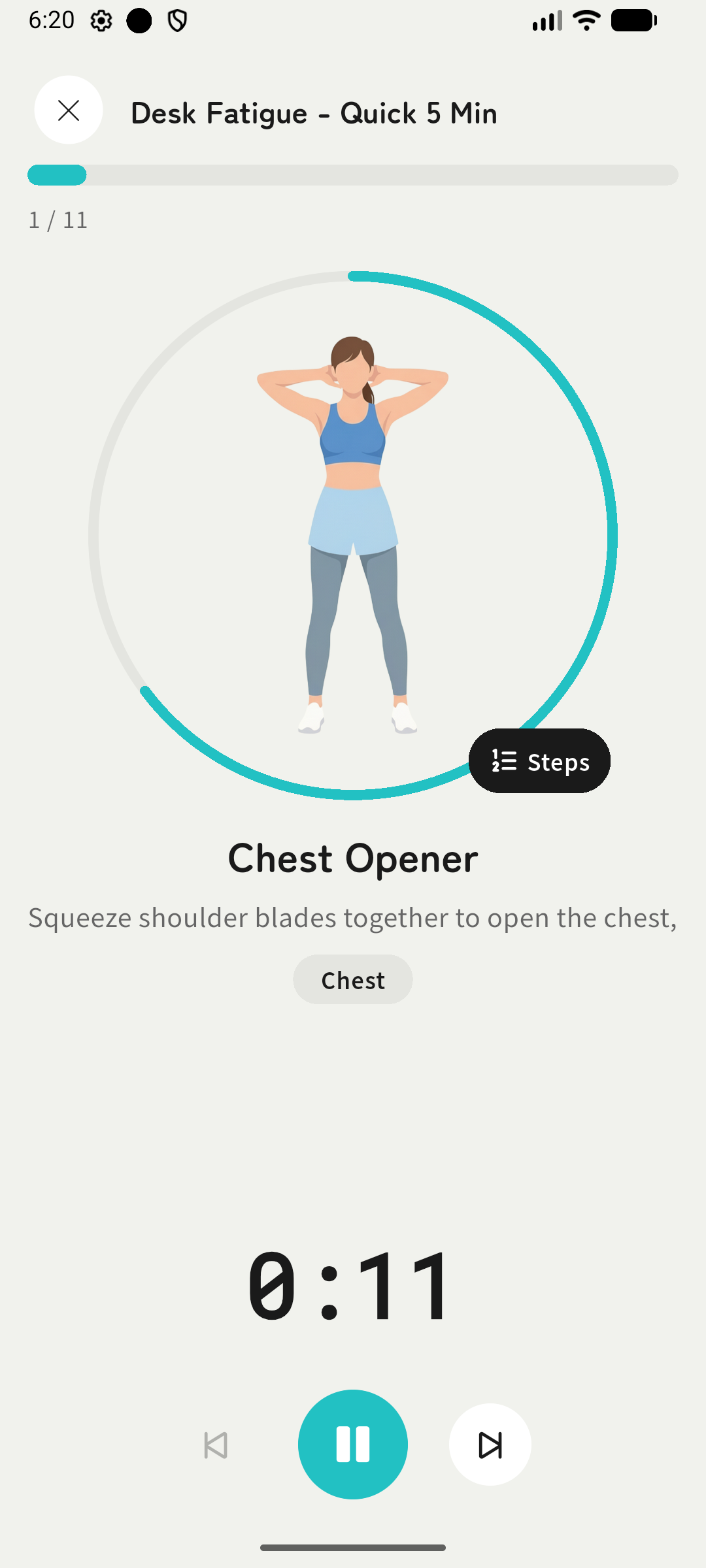 Guided stretch timer